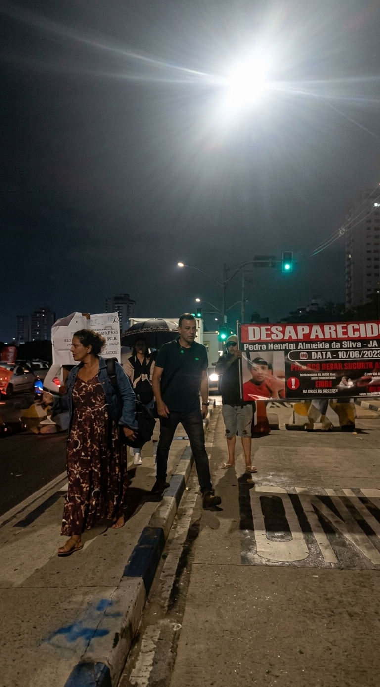 Protesto fecha Jamil João Zarif, durante mobilização pelo desaparecimento de garoto
