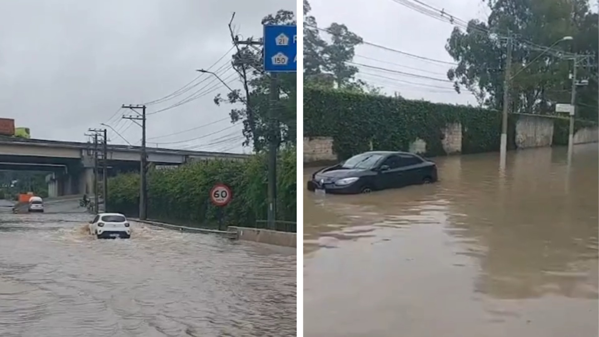 Chuva provoca alagamentos e interdições em cidades do Alto Tietê; carros ficam ilhados com a água Chuva provoca alagamentos e interdições em cidades do Alto Tietê; carros ficam ilhados com a água